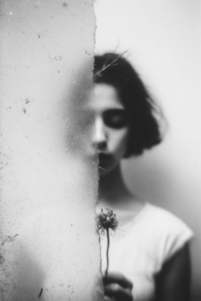 Blurred Portrait Black-White Print. poster