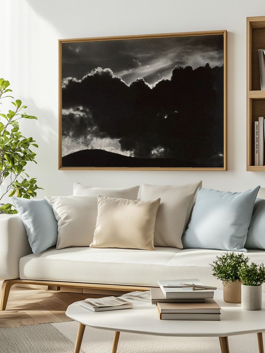 Dramatic Clouds — Black-White Print. — room view 2