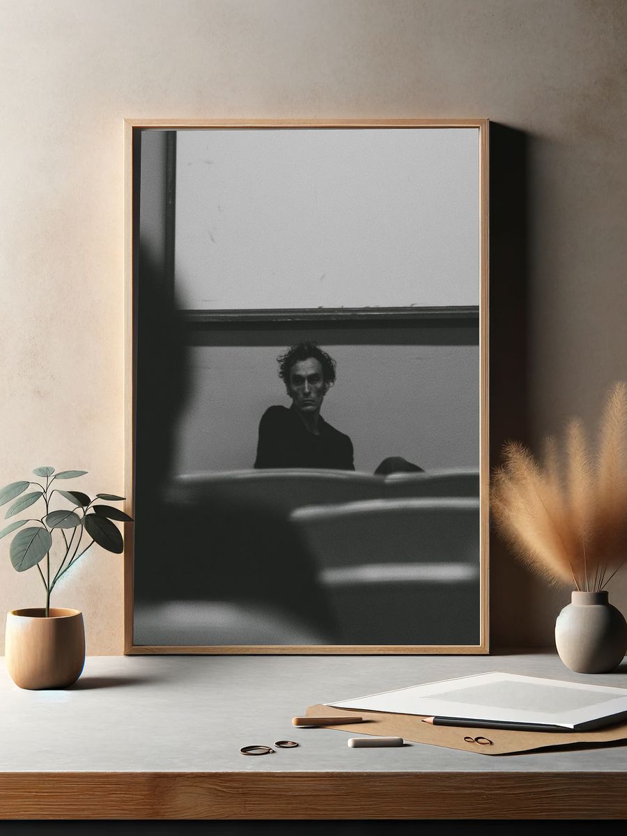 Moody Black and White Portrait Poster. — room view 2