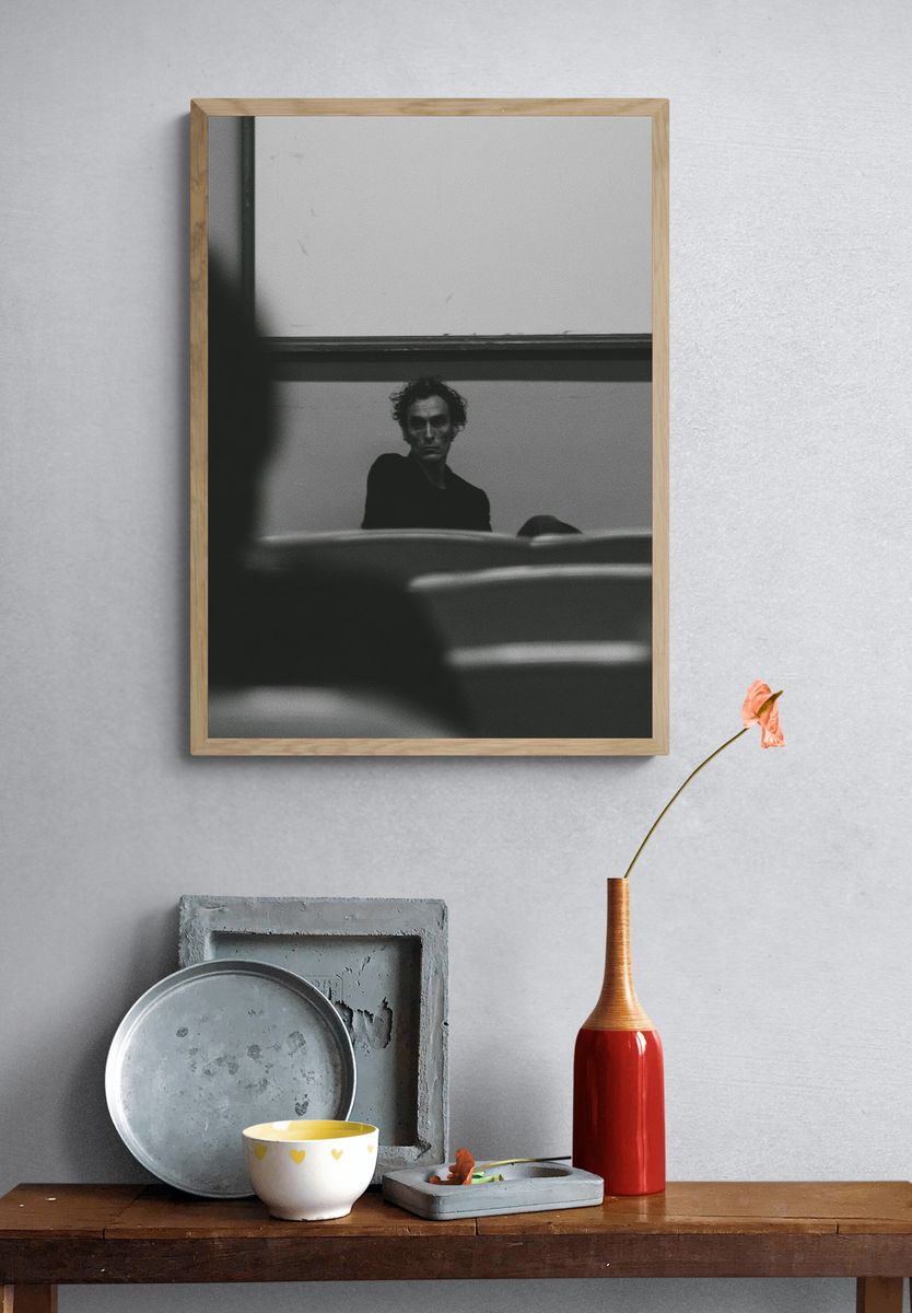 Moody Black and White Portrait Poster. — room view 3