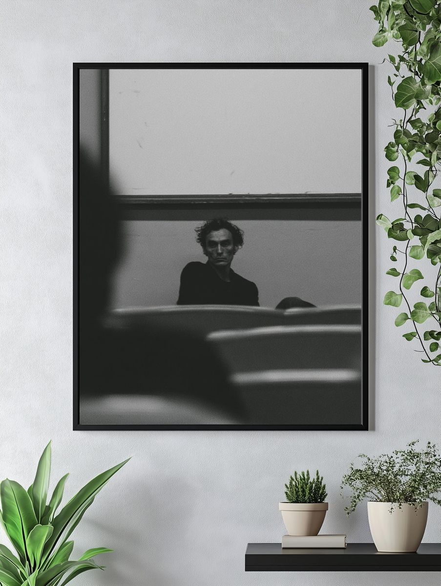 Moody Black and White Portrait Poster. — room view 4