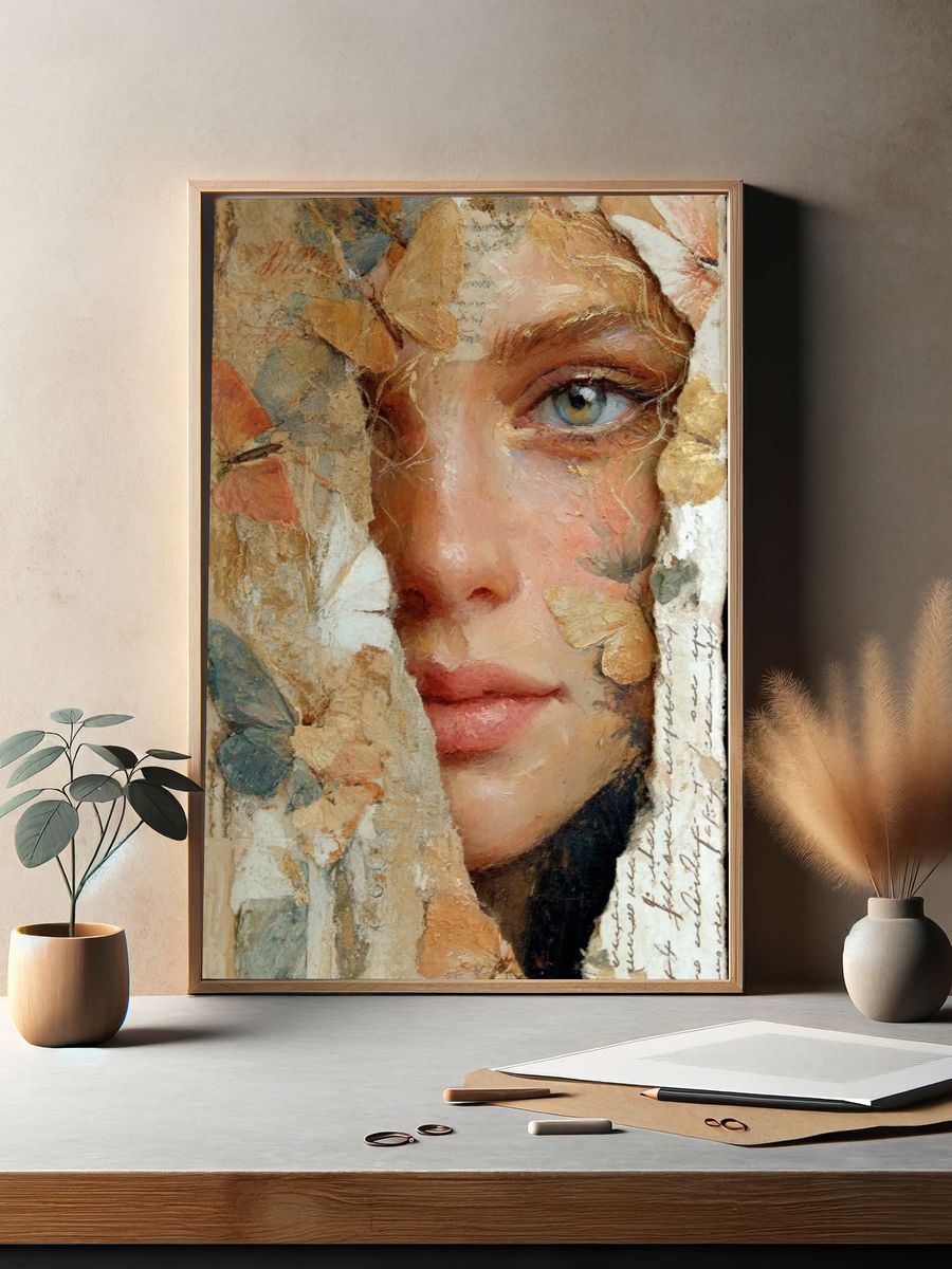 Butterfly Woman — Fine Art Print. — room view 2