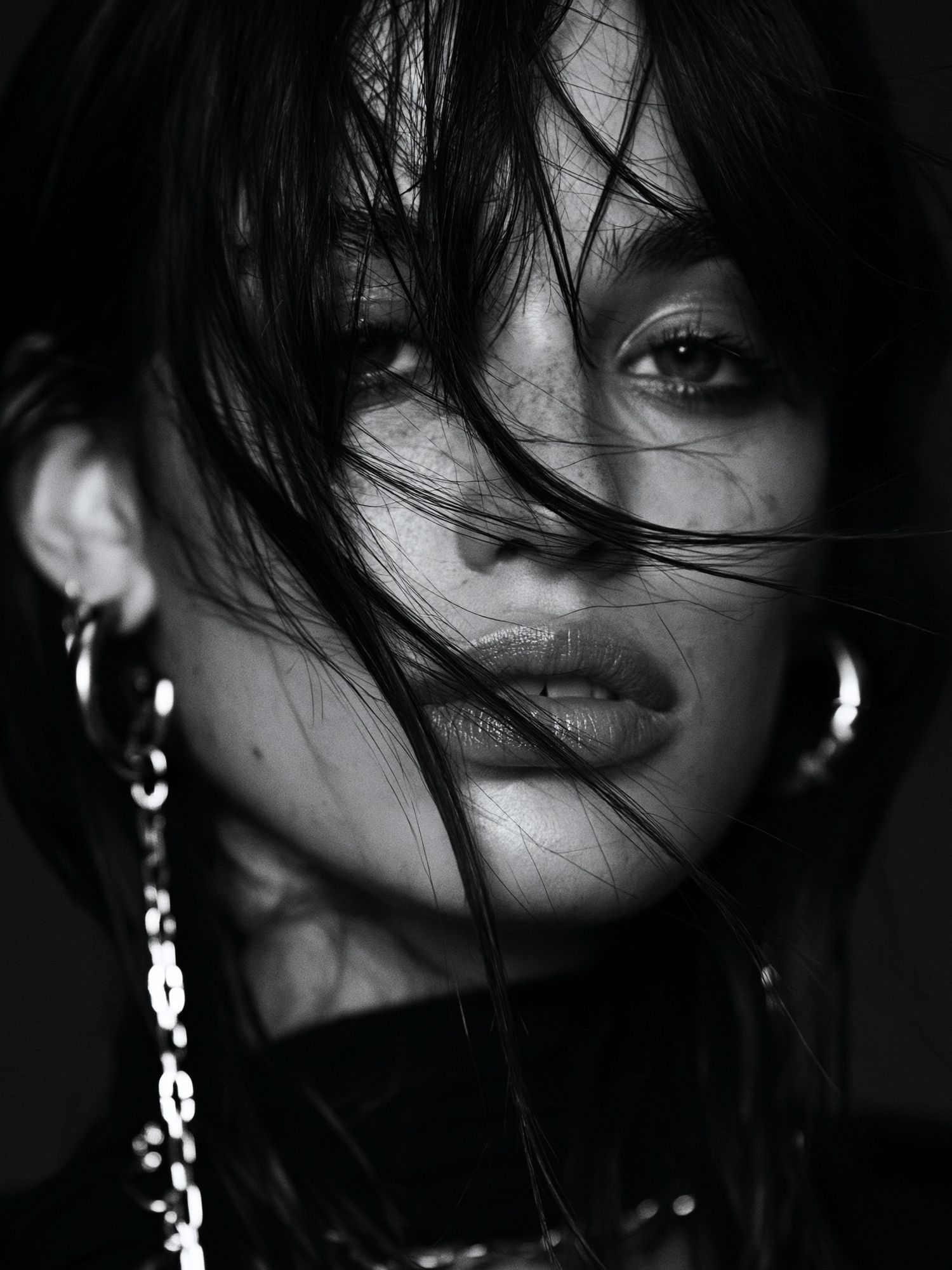 Moody Black and White Portrait Poster. poster — photography art
