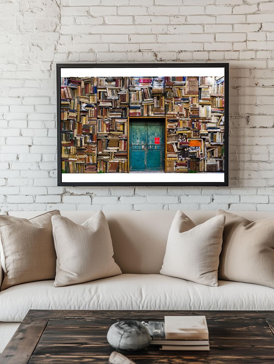 Bookshelf Wall — Photography Print. — room view 1