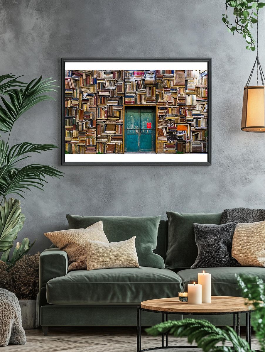 Bookshelf Wall — Photography Print. — room view 4