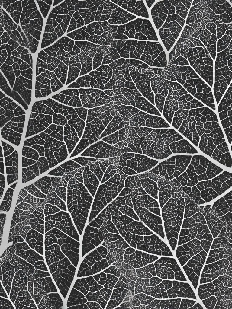 Black and White Leaf Pattern Poster. poster detail