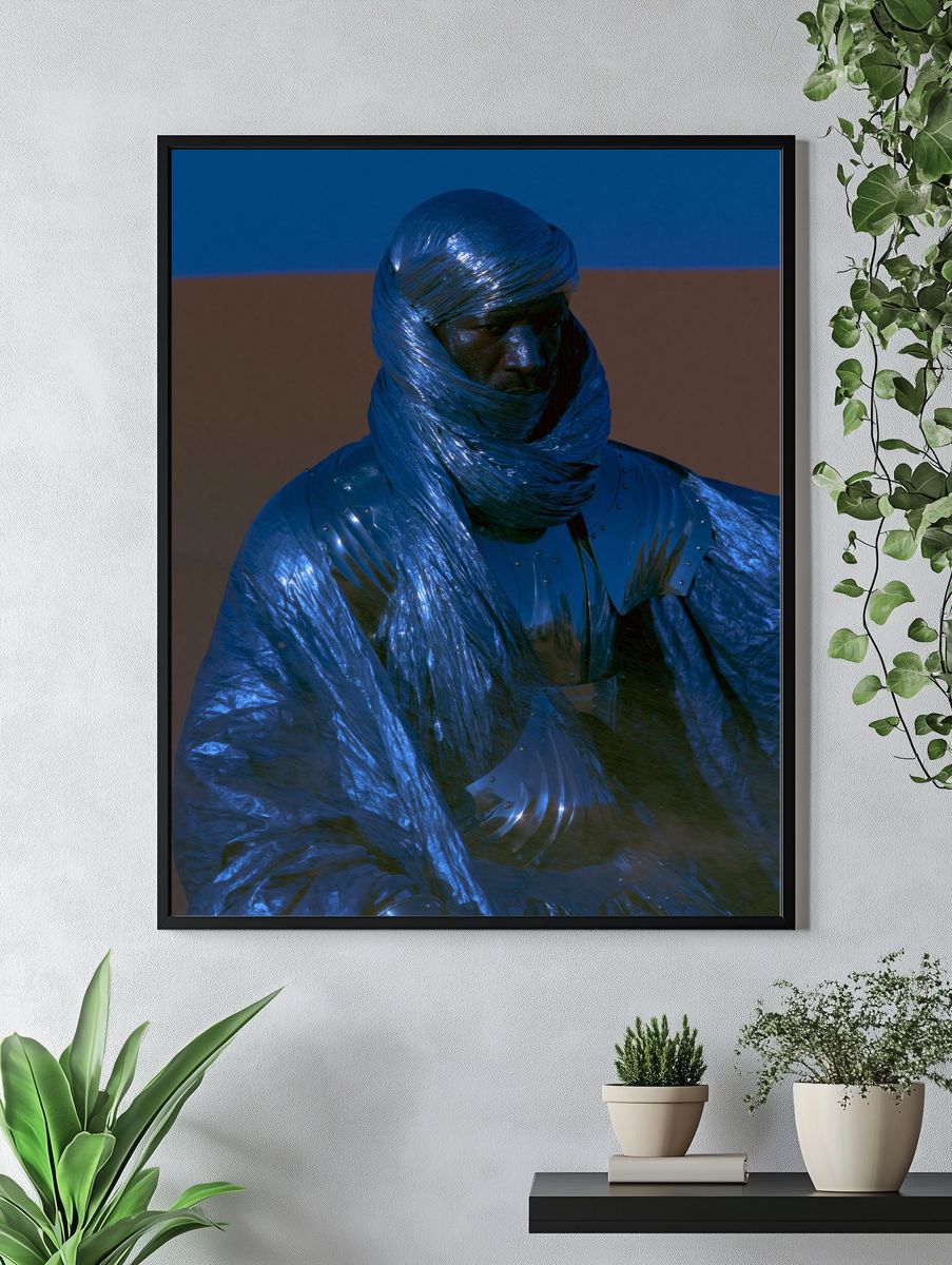 Blue Wrapped Figure Photography Poster. — room view 4