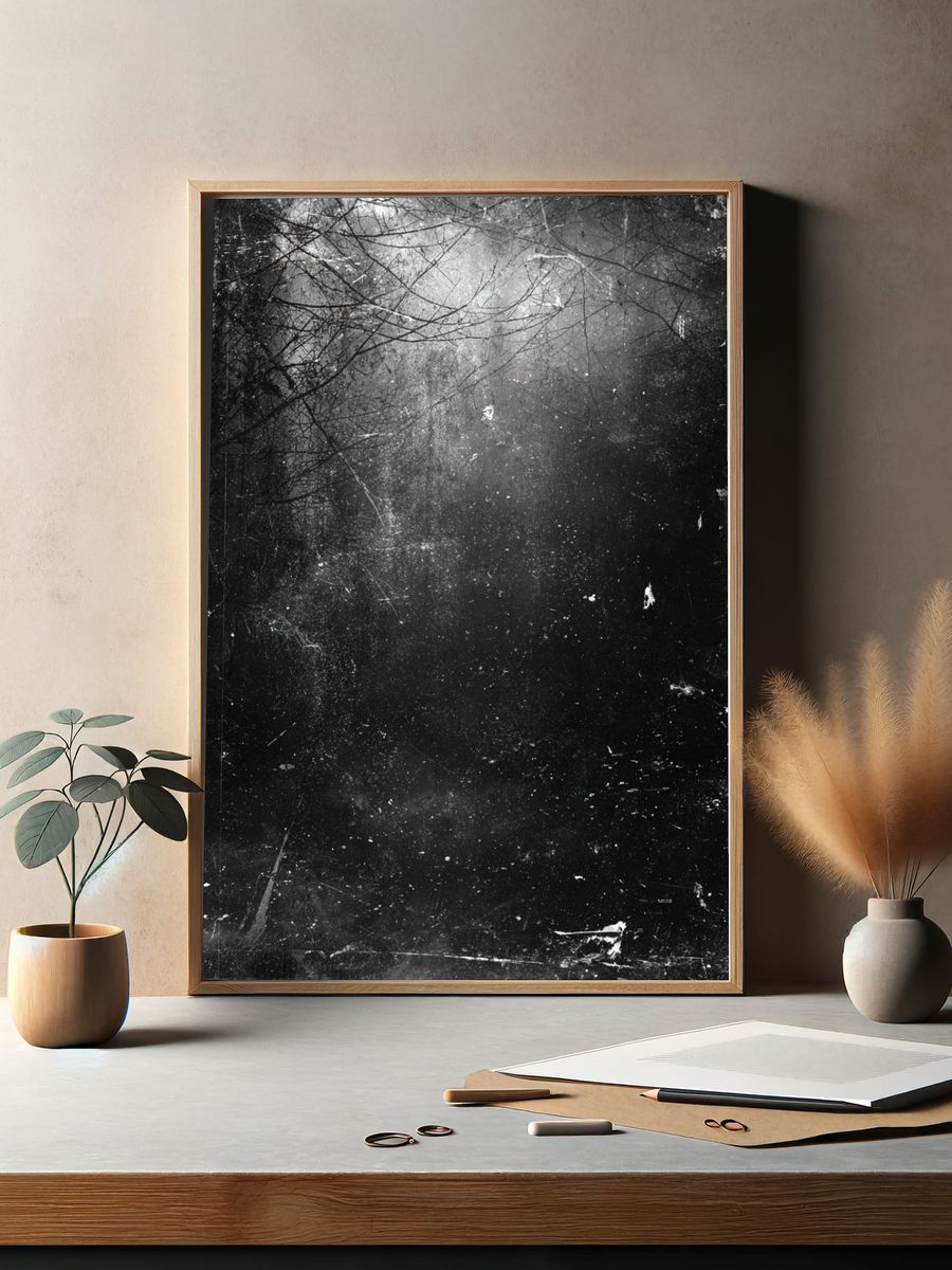 Misty Forest — Black-White Print. — room view 2