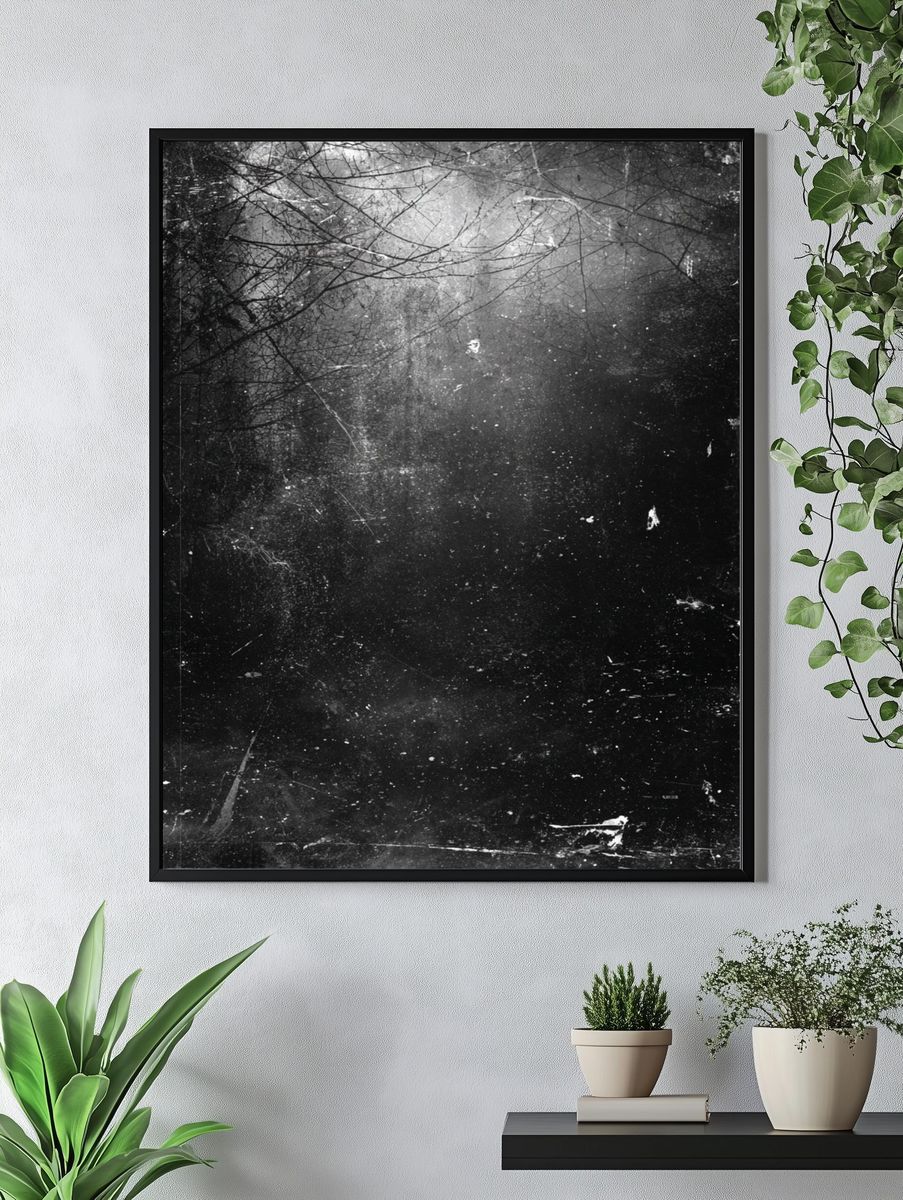 Misty Forest — Black-White Print. — room view 4