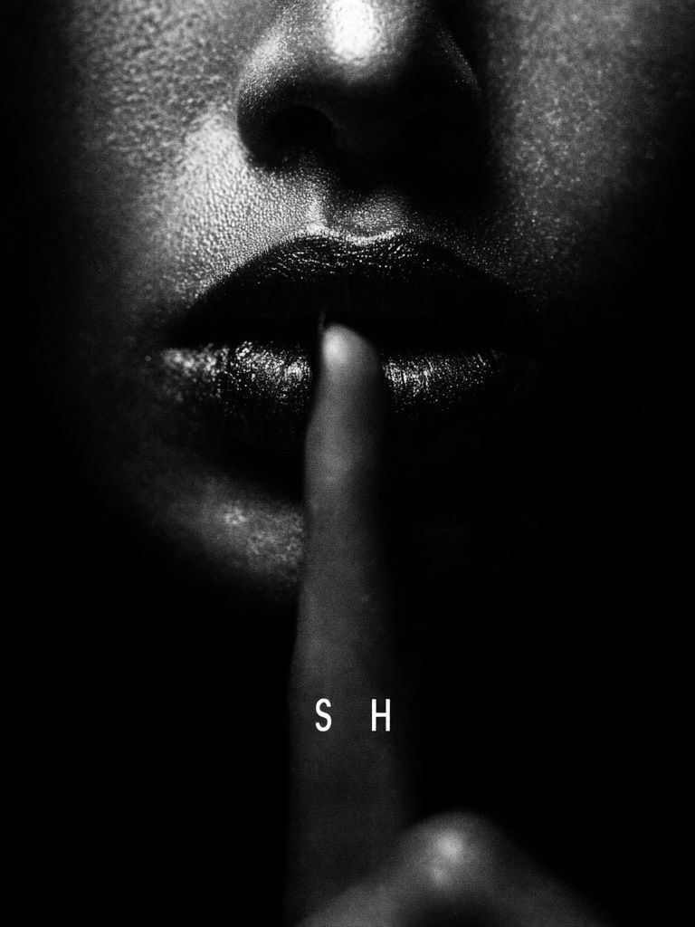 Shh — Black and White Photography Poster. poster detail