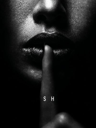 Shh — Black and White Photography Poster. poster