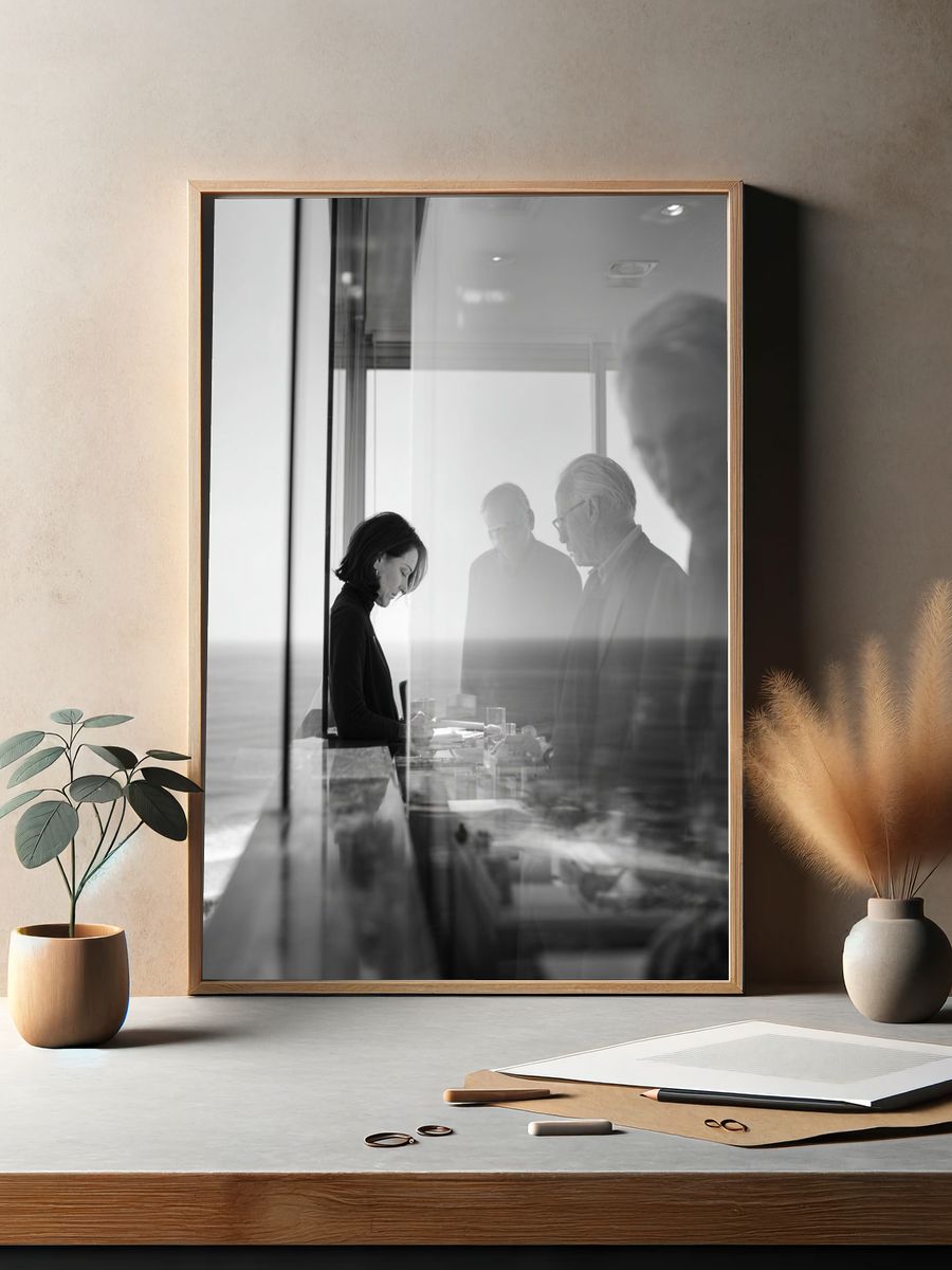 Reflections in Black and White Poster. — room view 2
