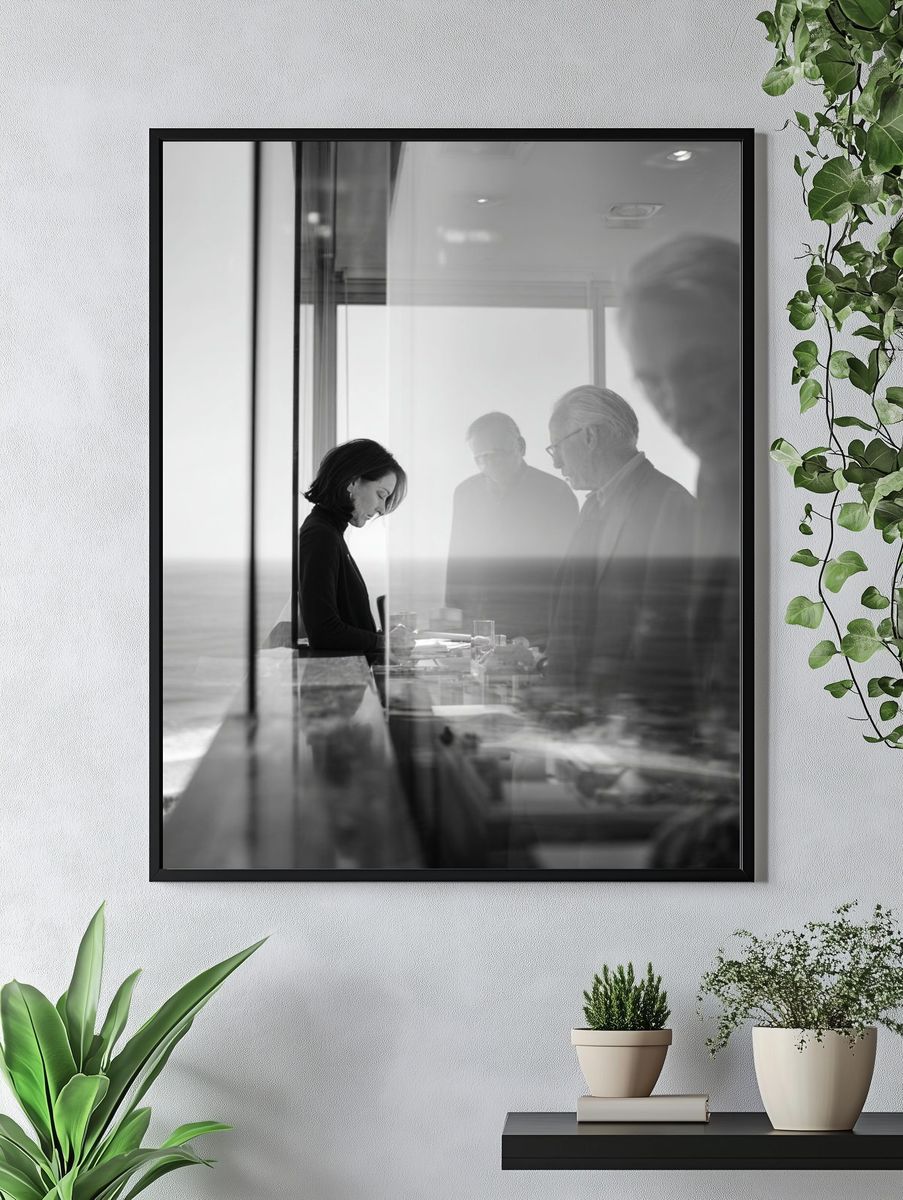 Reflections in Black and White Poster. — room view 4