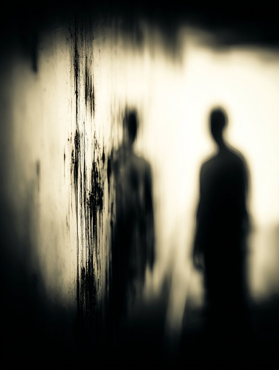 Silhouetted Figures — Black-White Print. poster — photography art