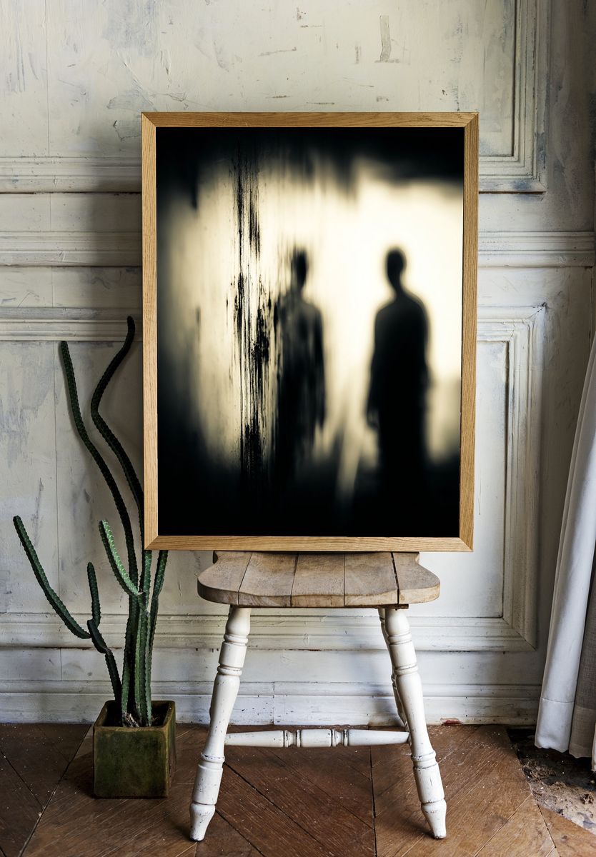 Silhouetted Figures — Black-White Print. — room view 1
