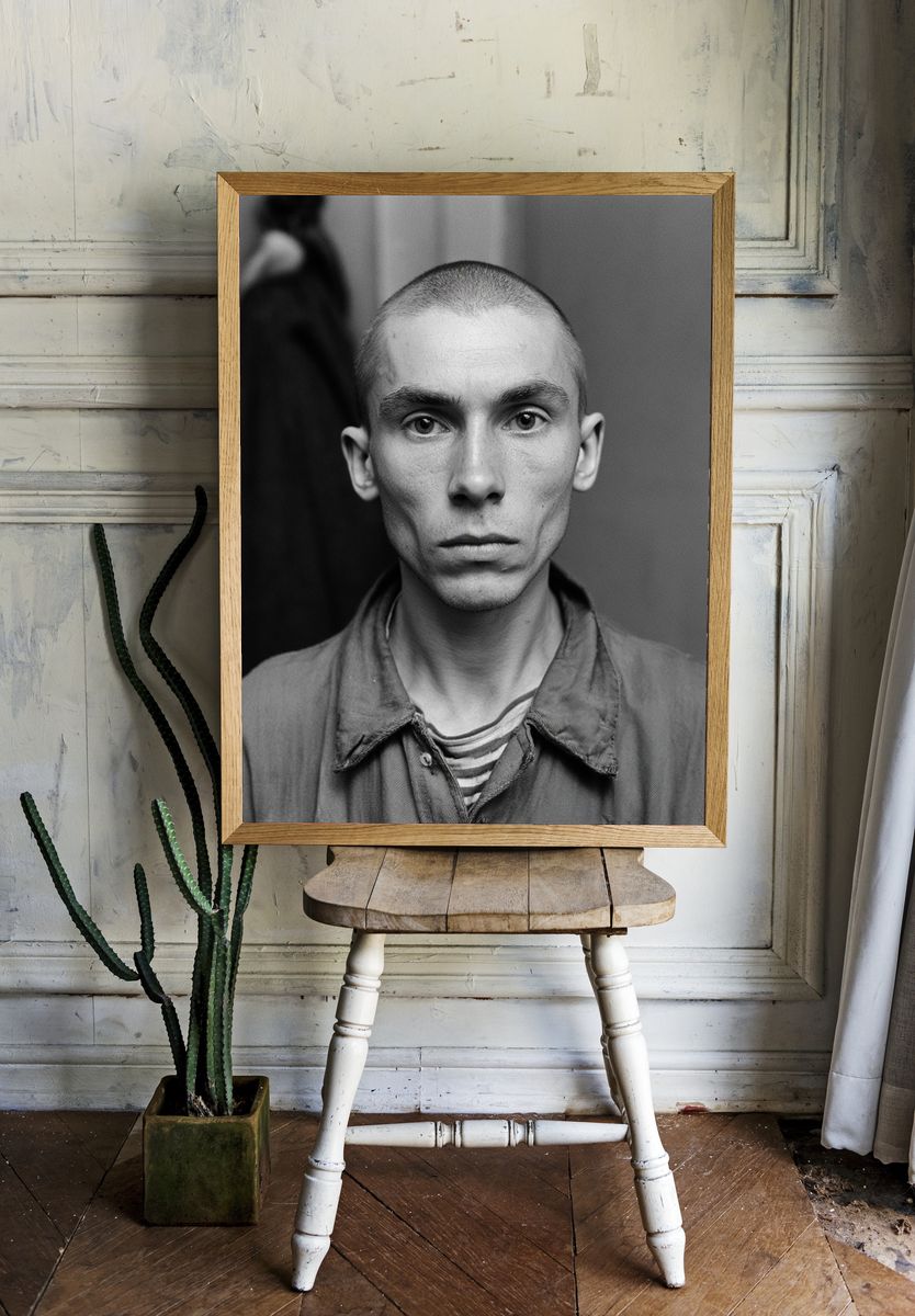 Black and White Portrait Poster. room preview