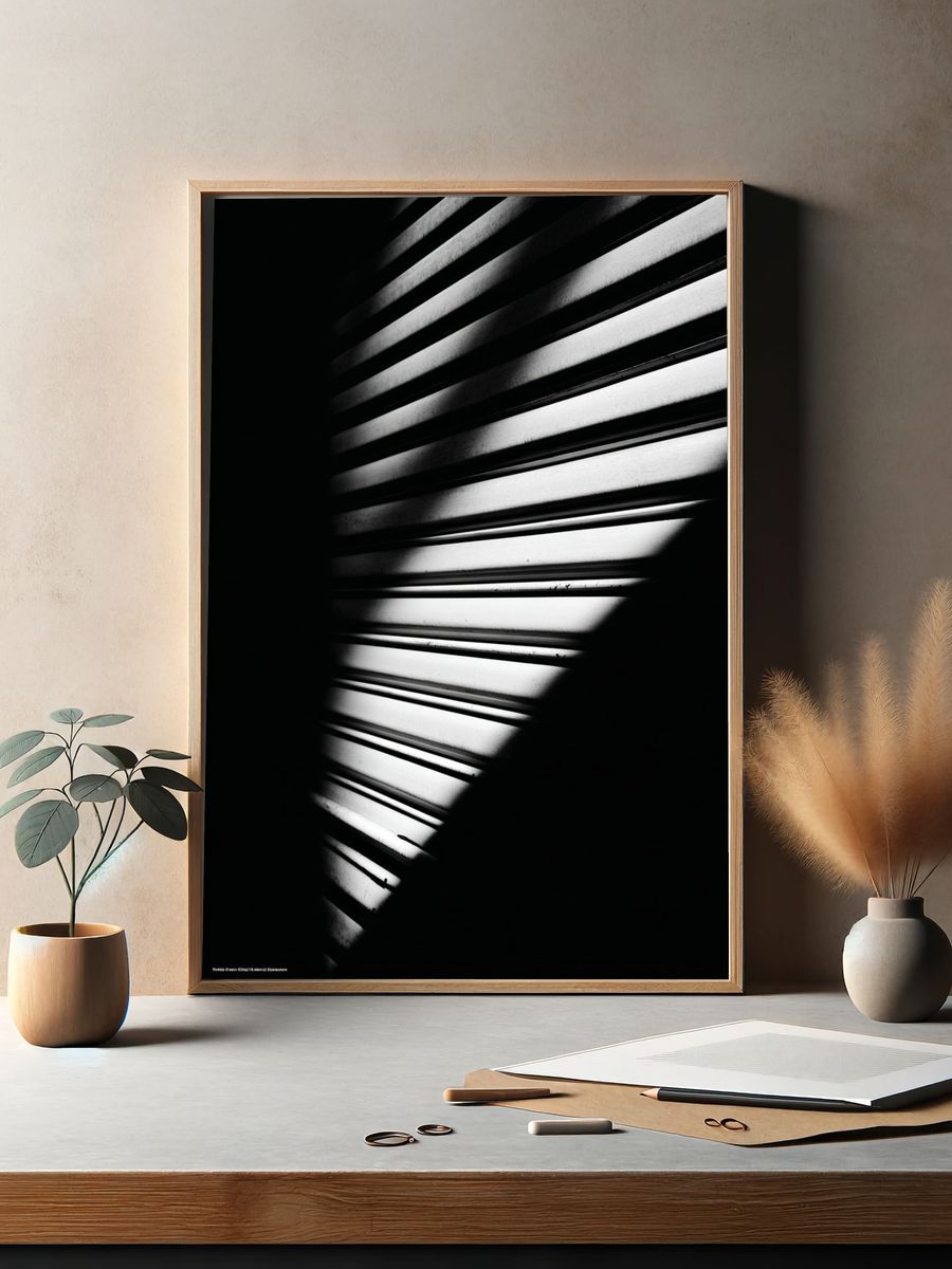 Shadows and Light — Black-White Photography Poster. — room view 2