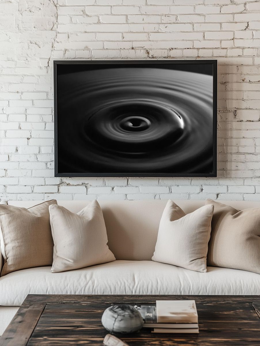 Black Water Ripples — Photography Print. — room view 1
