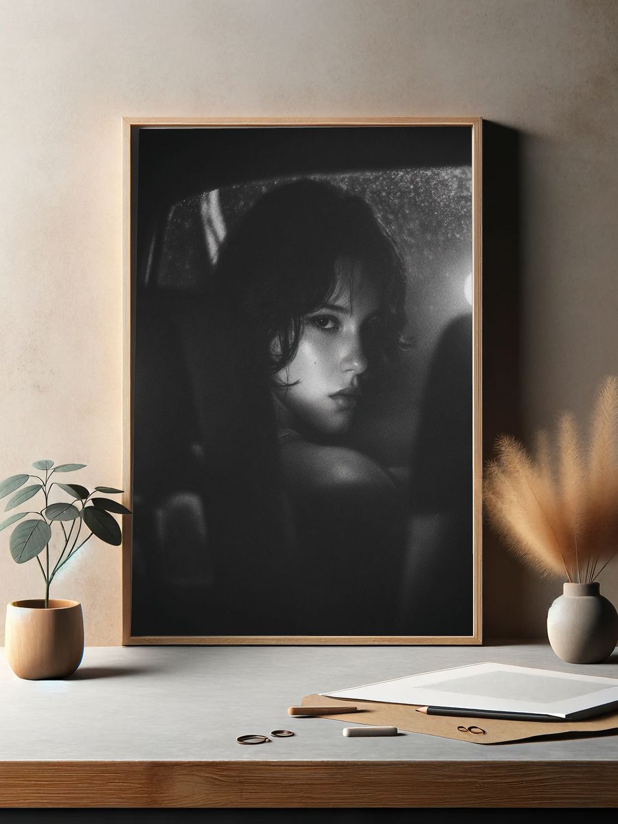 Mysterious Portrait — Black and White Print. — room view 2