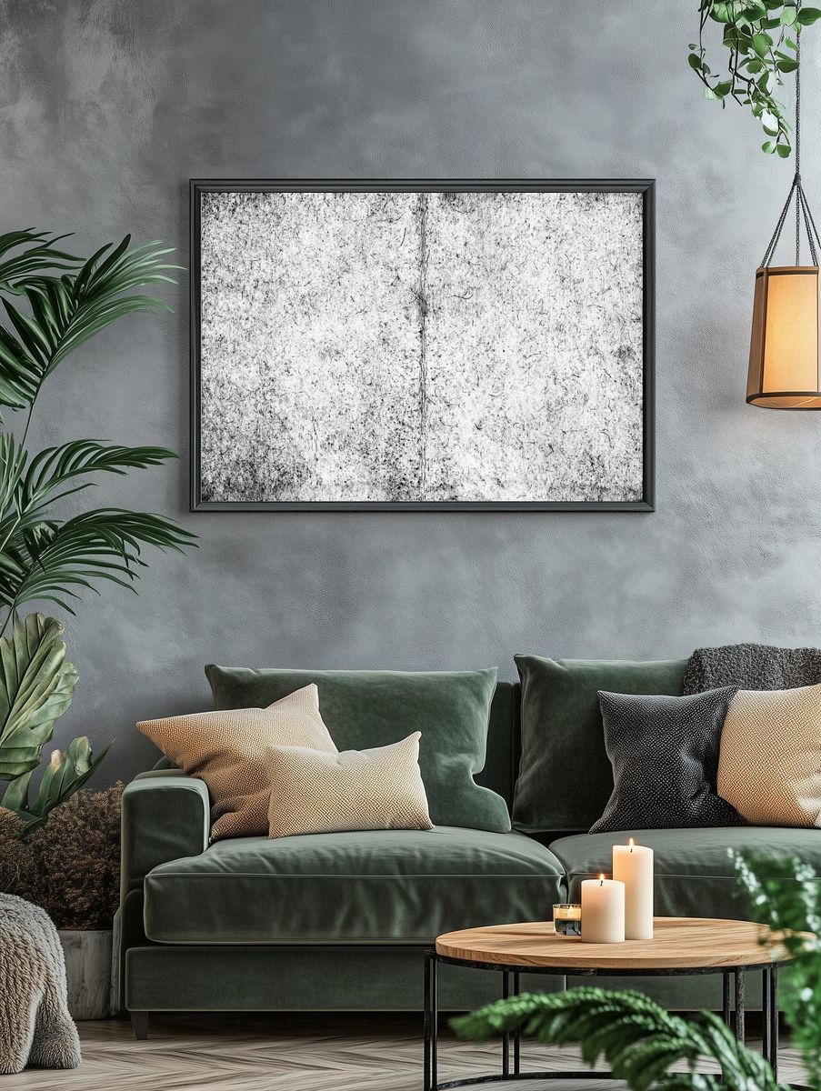 Textured Black and White Abstract Poster. — room view 4