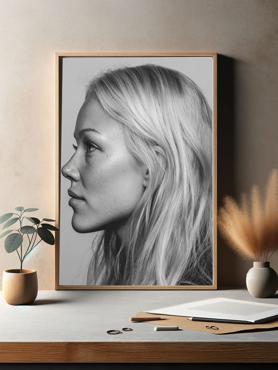 Profile Portrait — Black-White Print. — room view 2