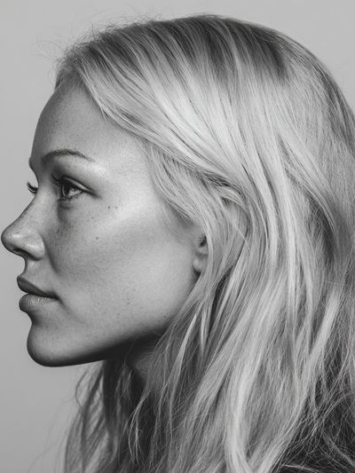 Profile Portrait — Black-White Print. poster