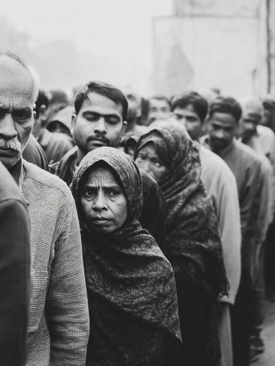 Line of People — Black-White Print. poster print