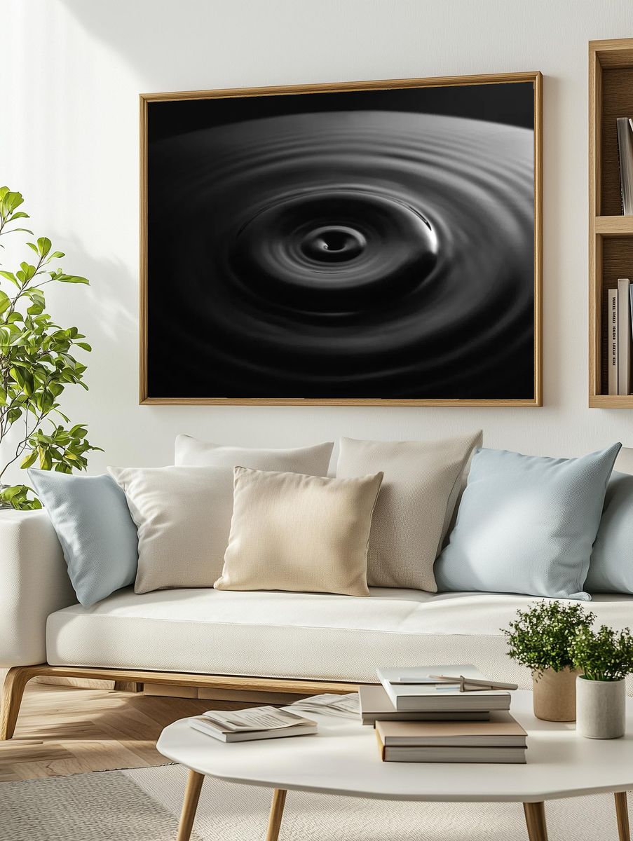 Black Water Ripple — Photography Print. — room view 2