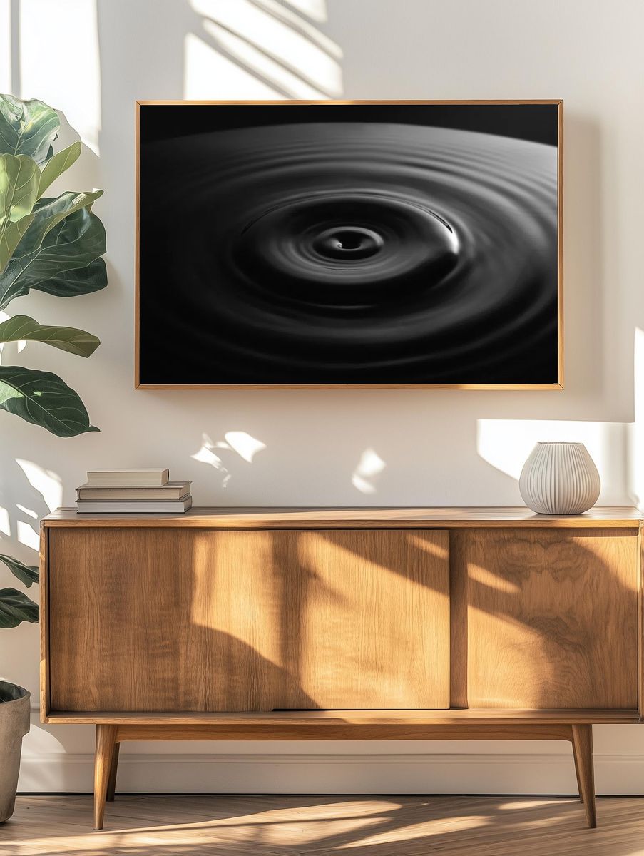 Black Water Ripple — Photography Print. — room view 3