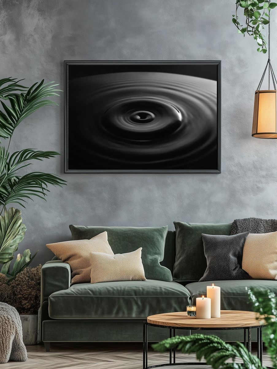 Black Water Ripple — Photography Print. — room view 4