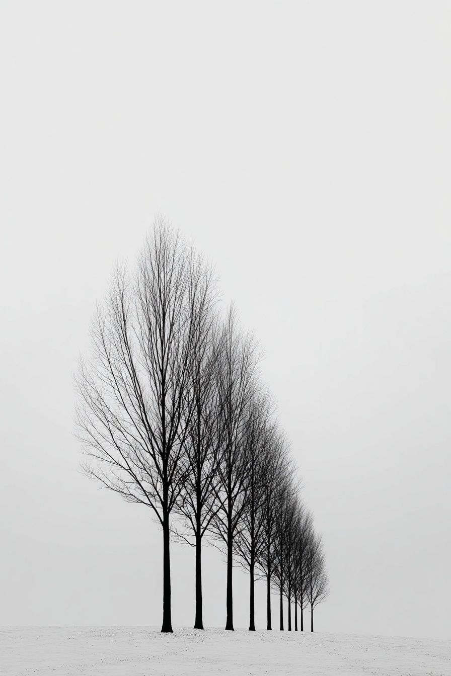 Bare Trees in Winter — Black-White Print. poster — photography art