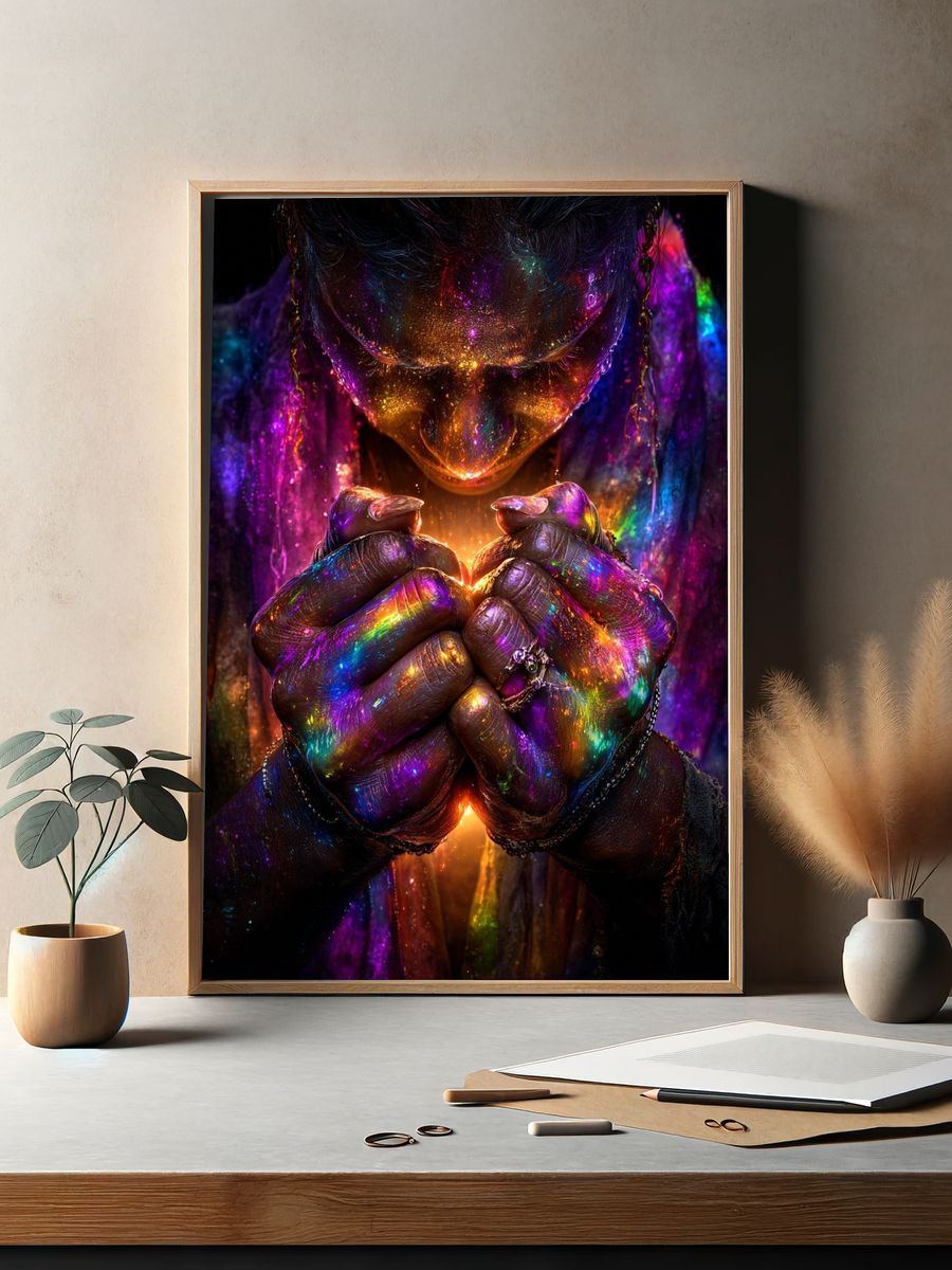 Cosmic Hands — Fine Art Print. — room view 2