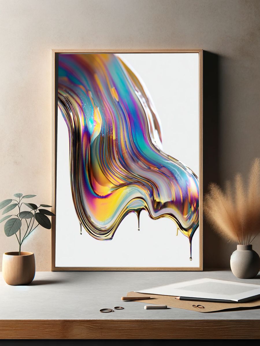 Colorful Abstract Fluid Art Poster. — room view 2