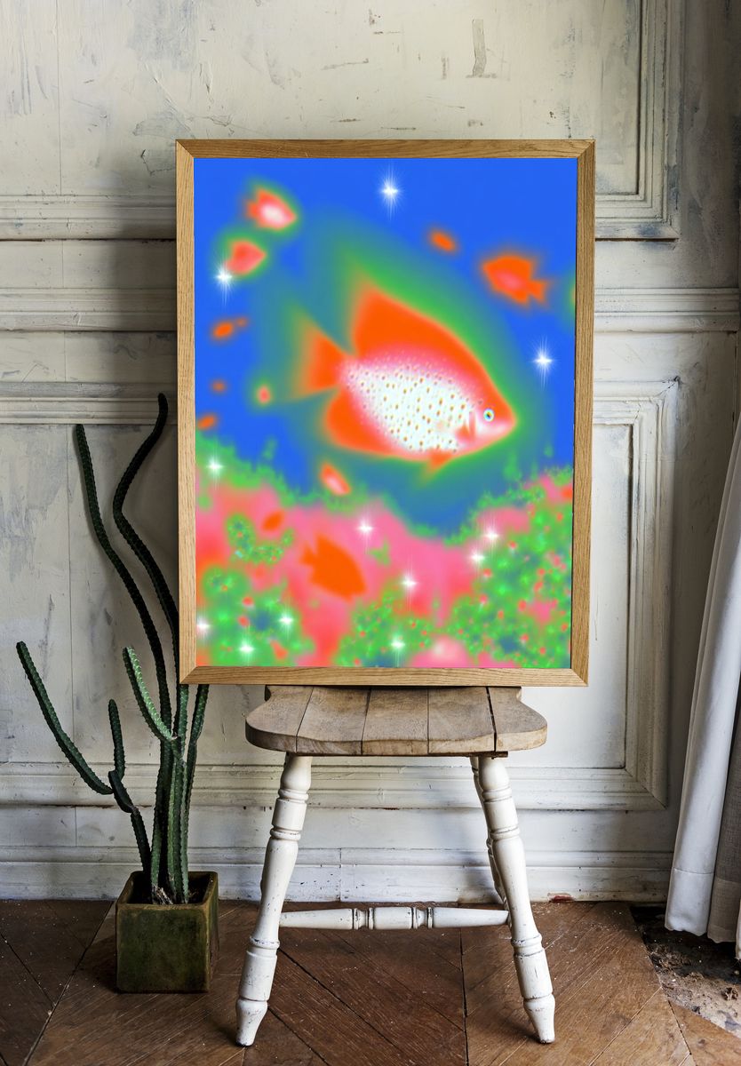 Colorful Fish Abstract Poster. — room view 1
