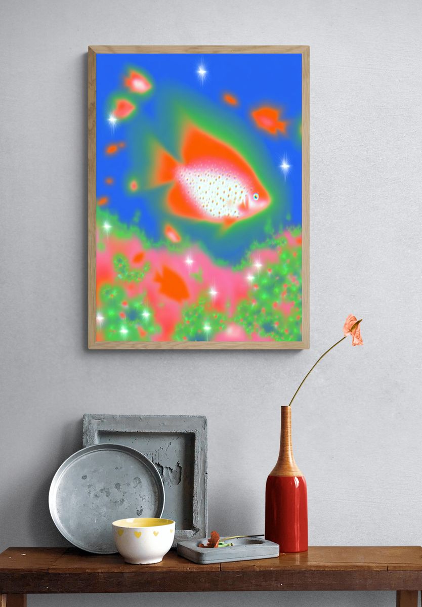 Colorful Fish Abstract Poster. — room view 3