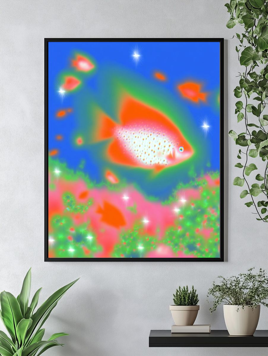 Colorful Fish Abstract Poster. — room view 4
