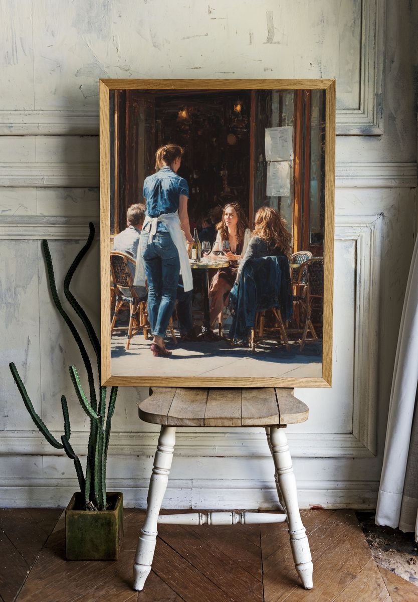 Café Scene — Fine Art Print. — room view 1