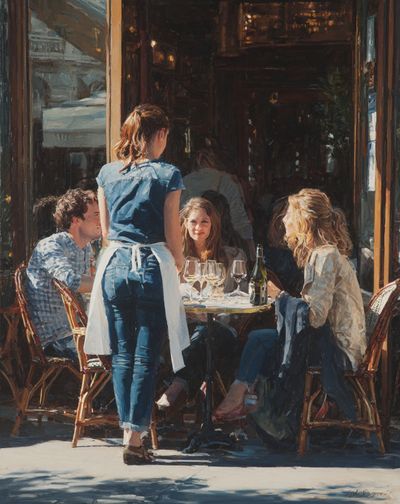 Café Gathering — Fine Art Print. poster print