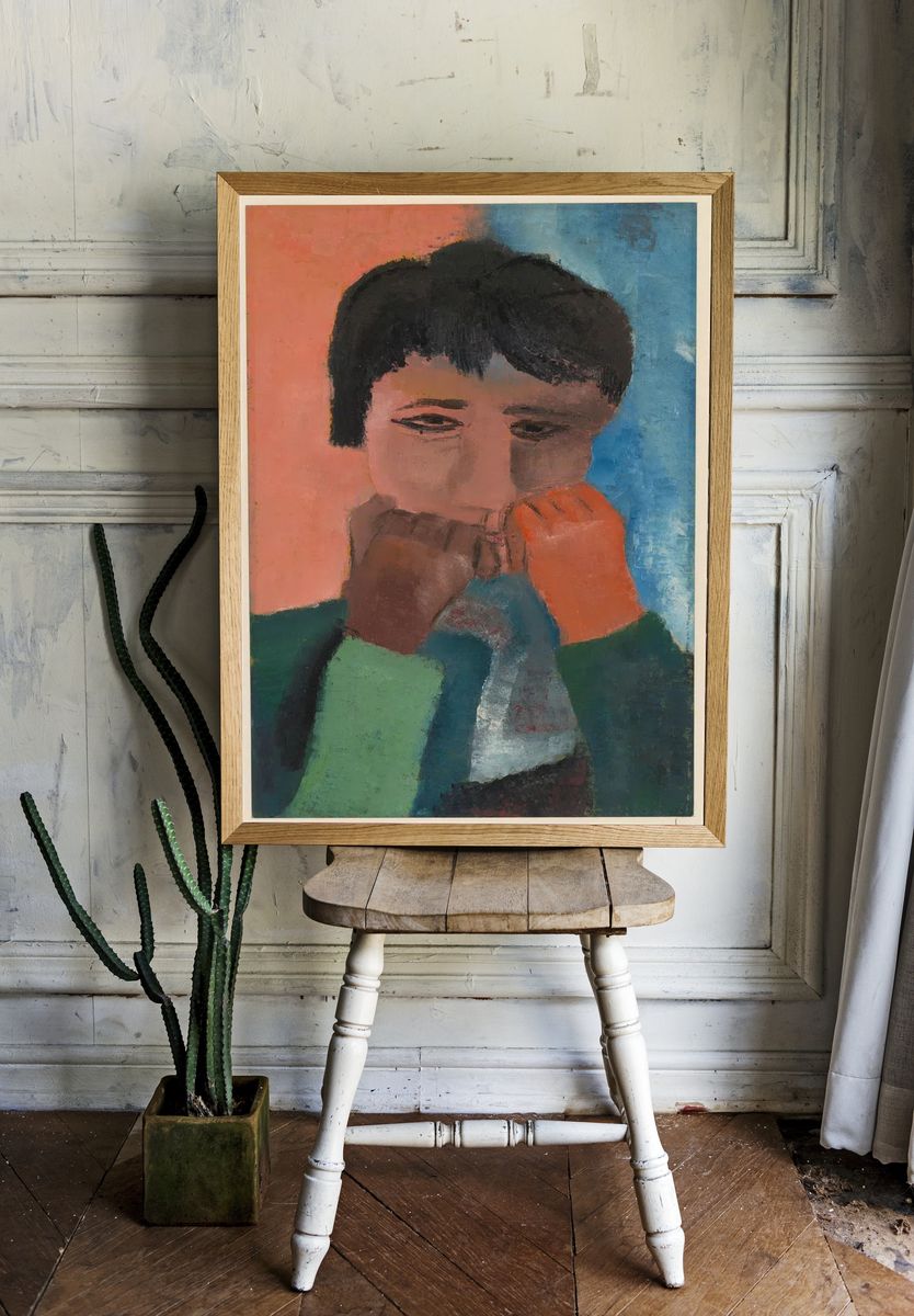 Contemplative Figure — Fine Art Print. — room view 1