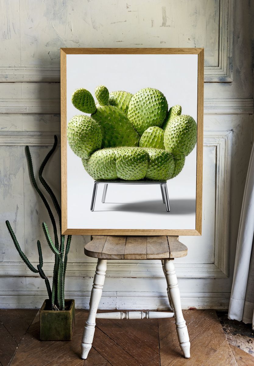 Cactus Chair Surrealism Print. — room view 1