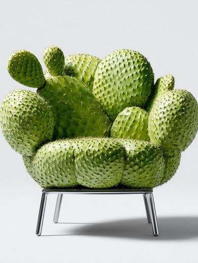 Cactus Chair Surrealism Print. poster print