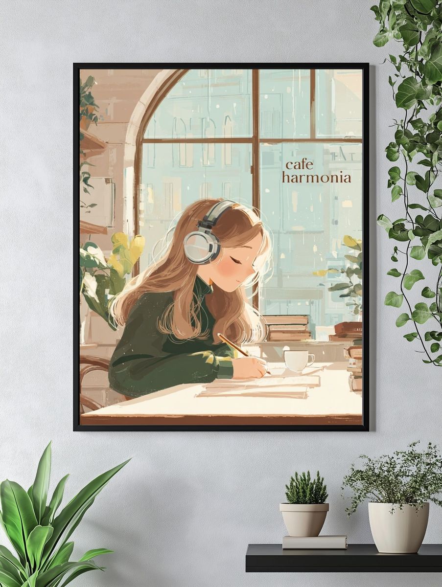 Cafe Harmonia — Illustration Print. — room view 4