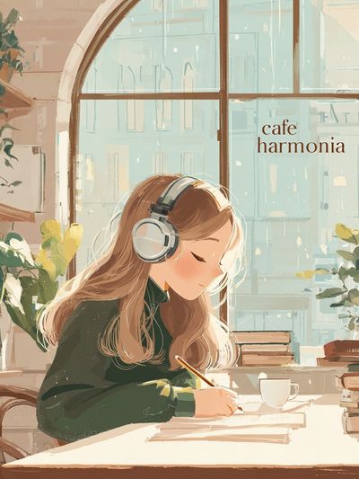 Cafe Harmonia — Illustration Print. poster print