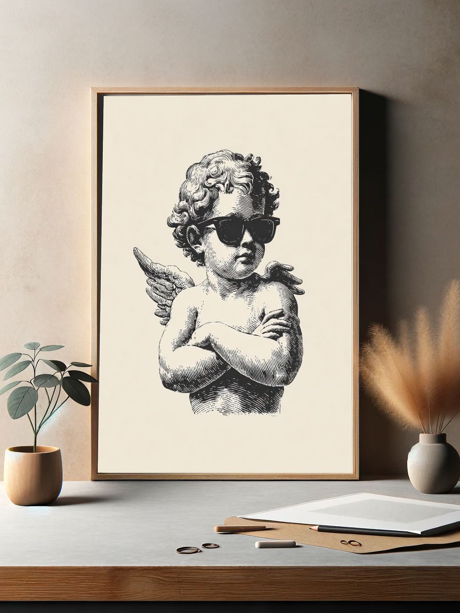 Cool Angel — Vintage Print. — room view 2