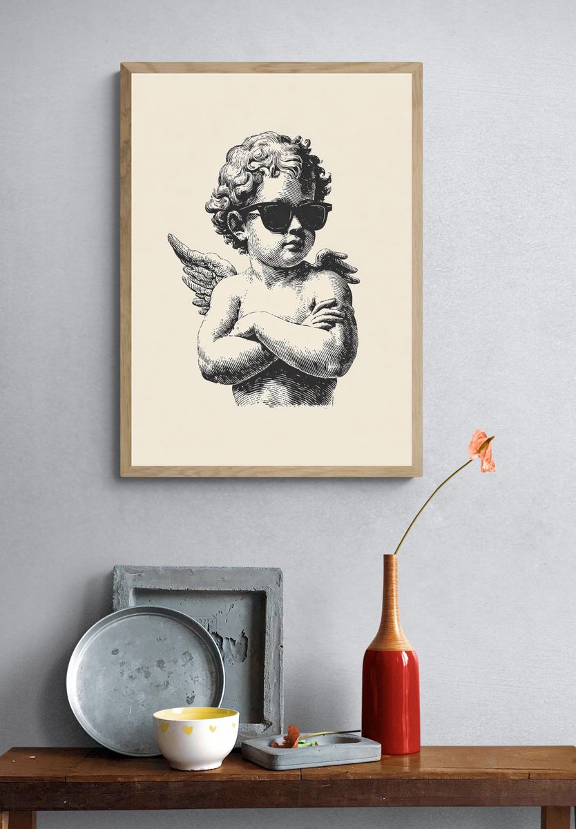 Cool Angel — Vintage Print. — room view 3