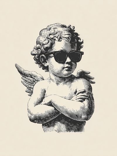 Cool Angel — Vintage Print.