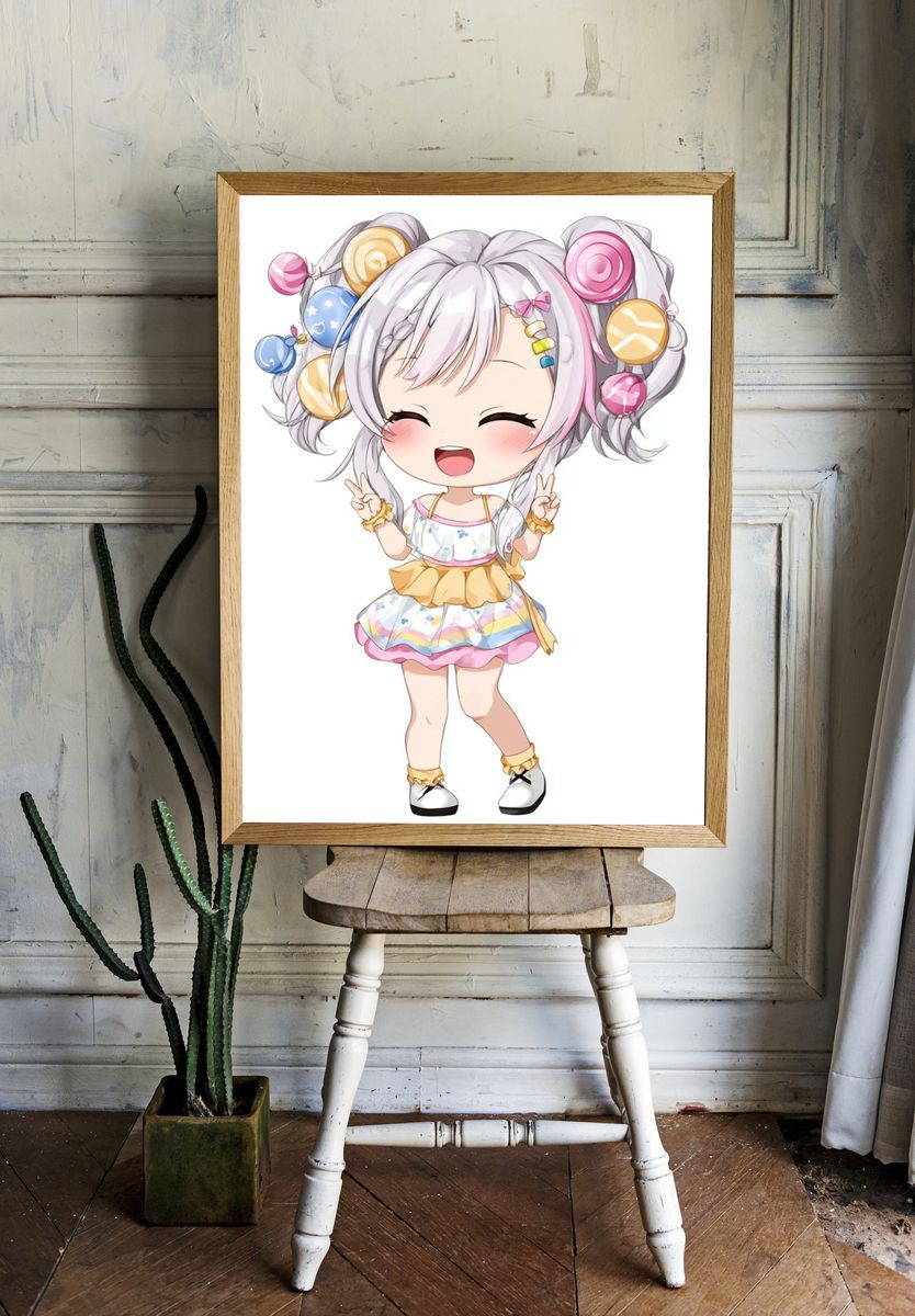 Cute Candy Girl — Anime Print. — room view 1
