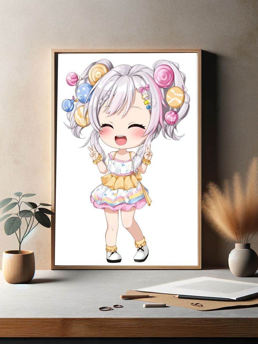 Cute Candy Girl — Anime Print. — room view 2