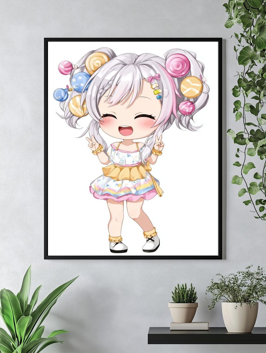 Cute Candy Girl — Anime Print. — room view 4