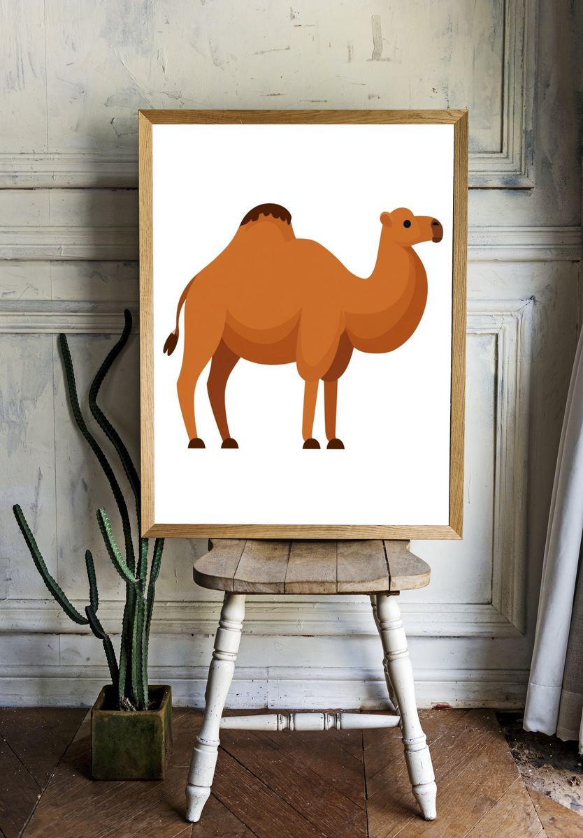 Camel Illustration Poster. — room view 1